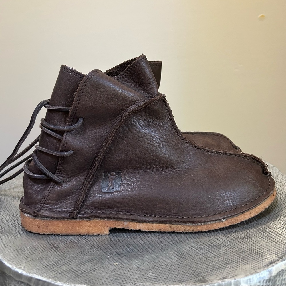 Pure Footwear ~ Indie Brown Leather Flat Lace-Up Ankle Boots in size 9 - Picture 12 of 12
